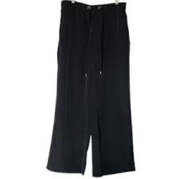 Michael Kors Black Wide Leg Drawstring Trousers Gold Tips – Size L Excellent - Picture 4 of 13